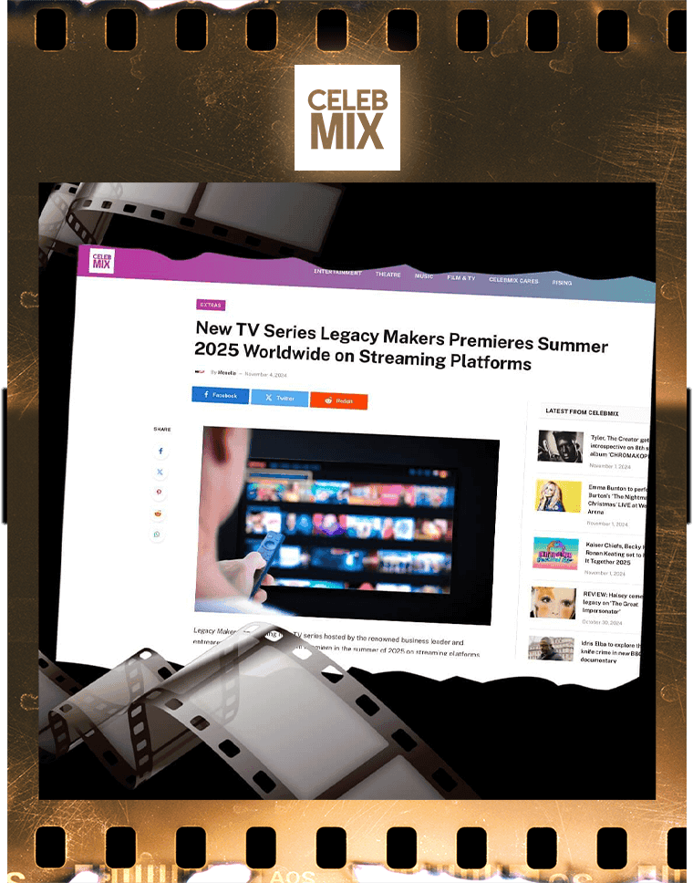  Based on the provided images, here is a meaningful summary of the media coverage for the upcoming television series "Legacy Makers":