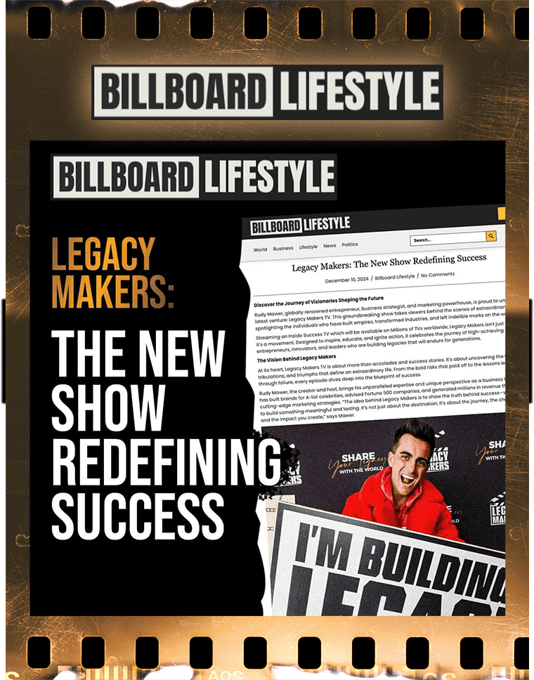 Legacy Makers TV with Rudy Mawer: A global platform redefining success by celebrating real people making a real impact.